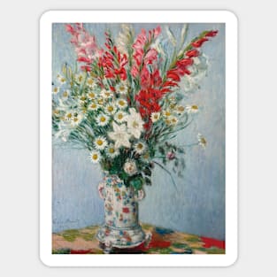 Bouquet of Gladioli, Lilies and Daisies by Claude Monet Sticker